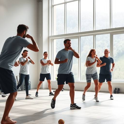 Een groep mensen die een training sessie volgen